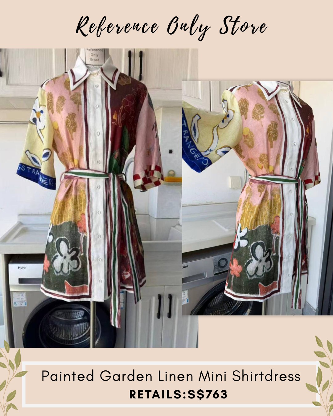 AM Painted garden linen mini dress