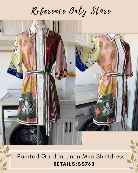 AM Painted garden linen mini dress