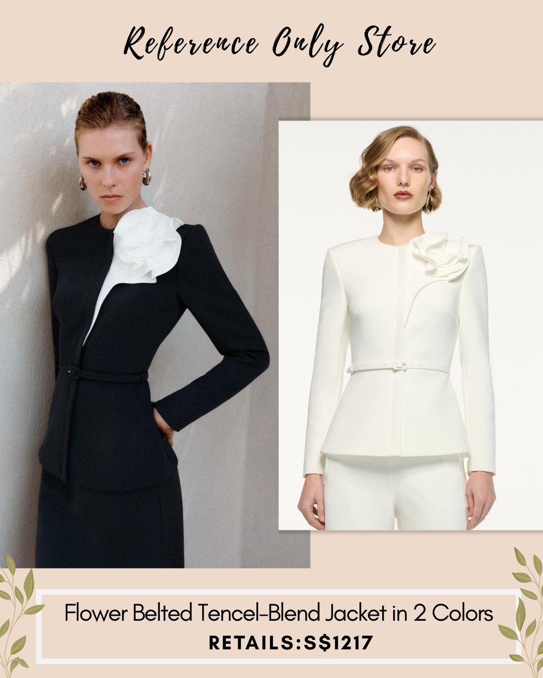 RM Flower Belted tencel blend jacket in 2 colors