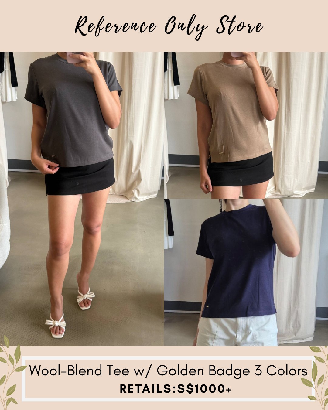 LP Tencel Wool blend tee with gold hardware