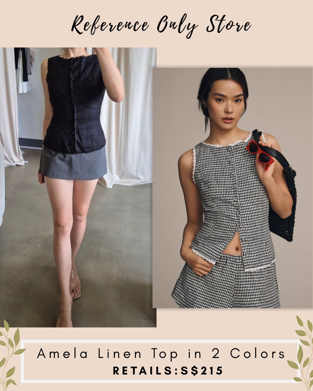 Ref Amela linen top in 2 colors