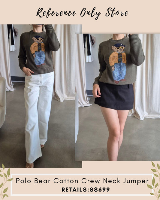 RL Bear Polo cotton crew neck sweater