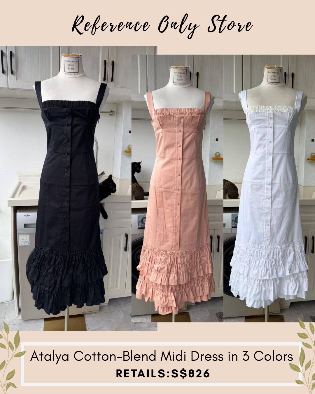 ALX Atalya cotton blend midi dress in 3 colors