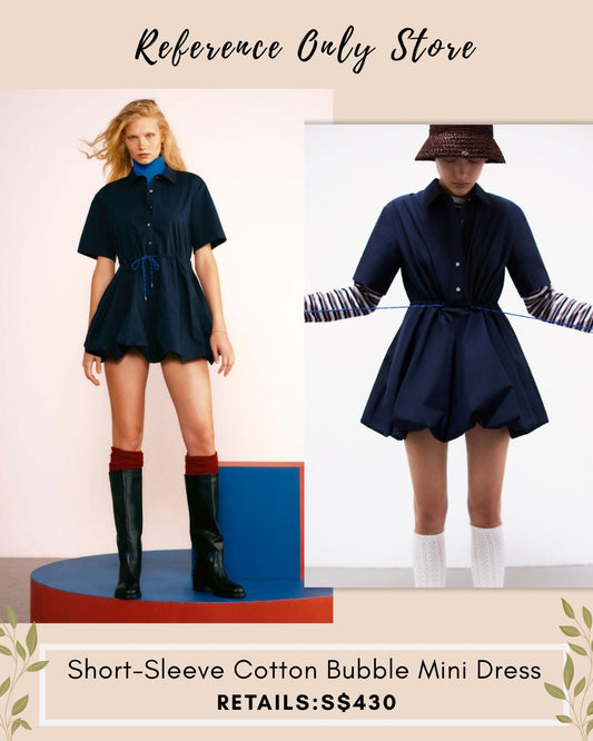 MJ Short sleeve cotton bubble mini dress