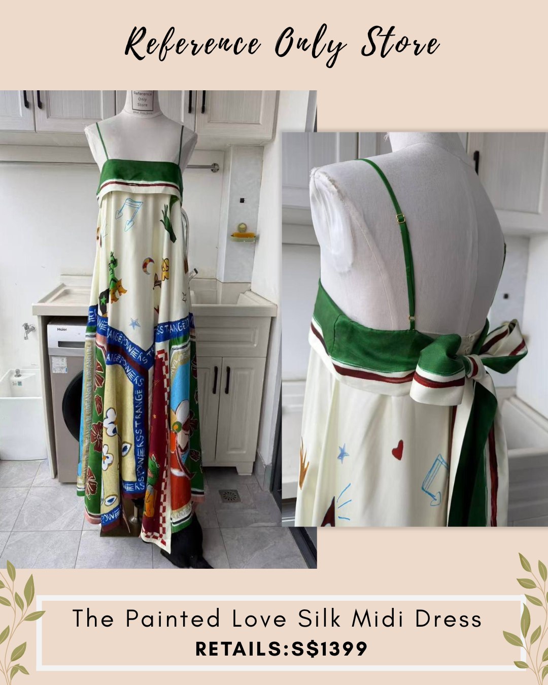 AM The painted love silk midi dress
