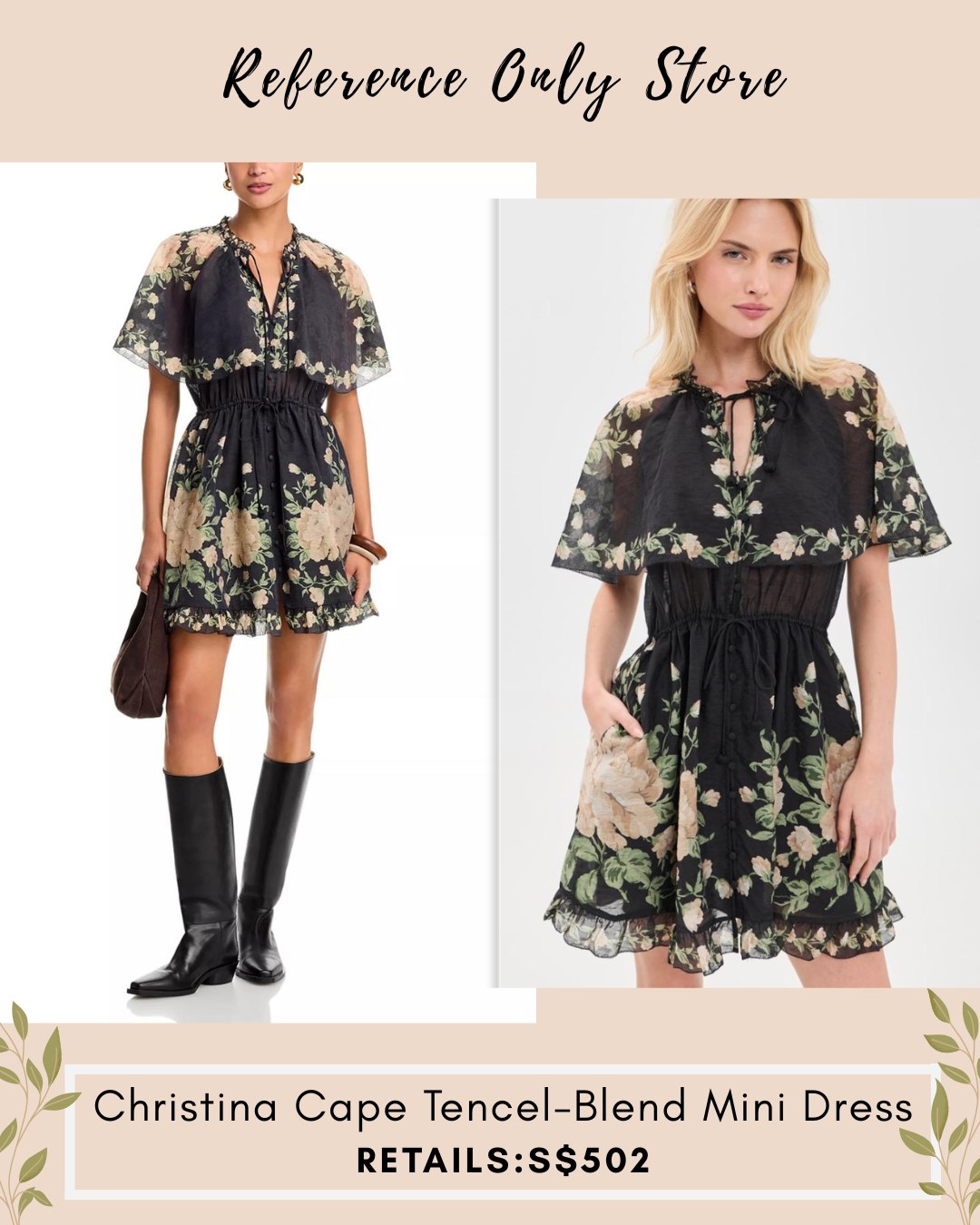 SE Christina Cape tencel blend mini dress