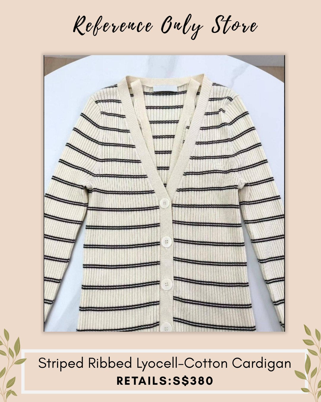SD Ribbed lyocell- cotton striped cardigan