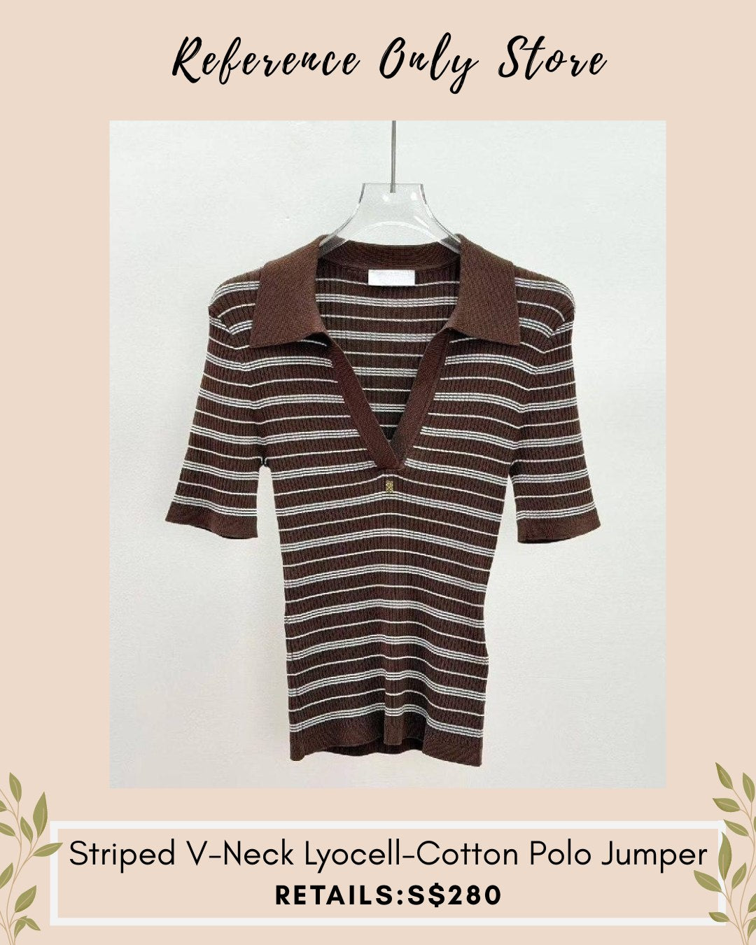 SD Striped v neck lyocell- cotton polo jumper