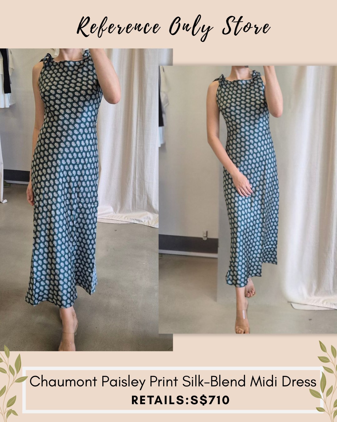 DN Chaumont paisley print silk blend midi dress