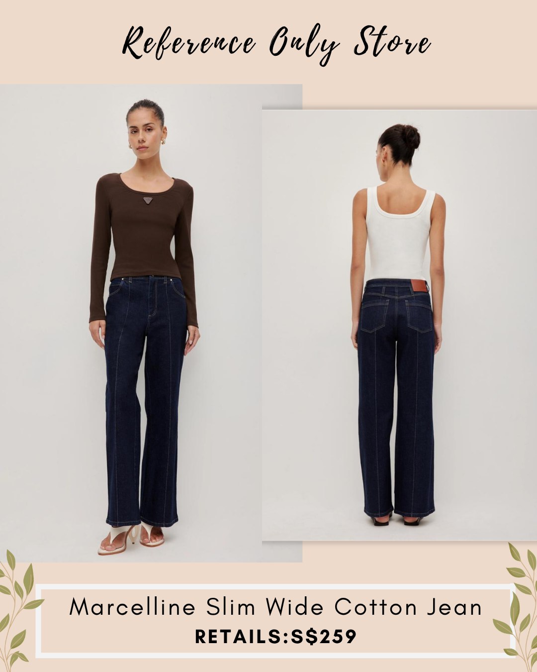 AJ Marcelline slim wide jeans