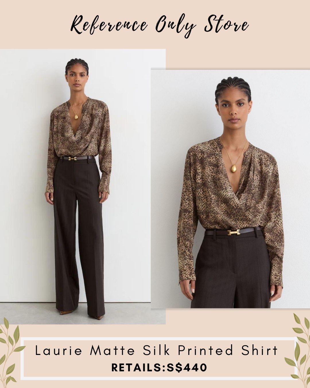 RS Laurie matte silk printed shirt