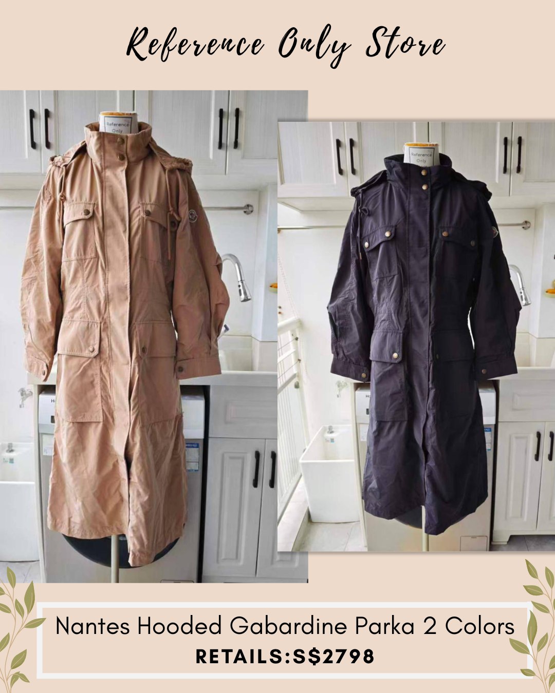 mc Nantes Hooded Gabardine parka in 2 colors