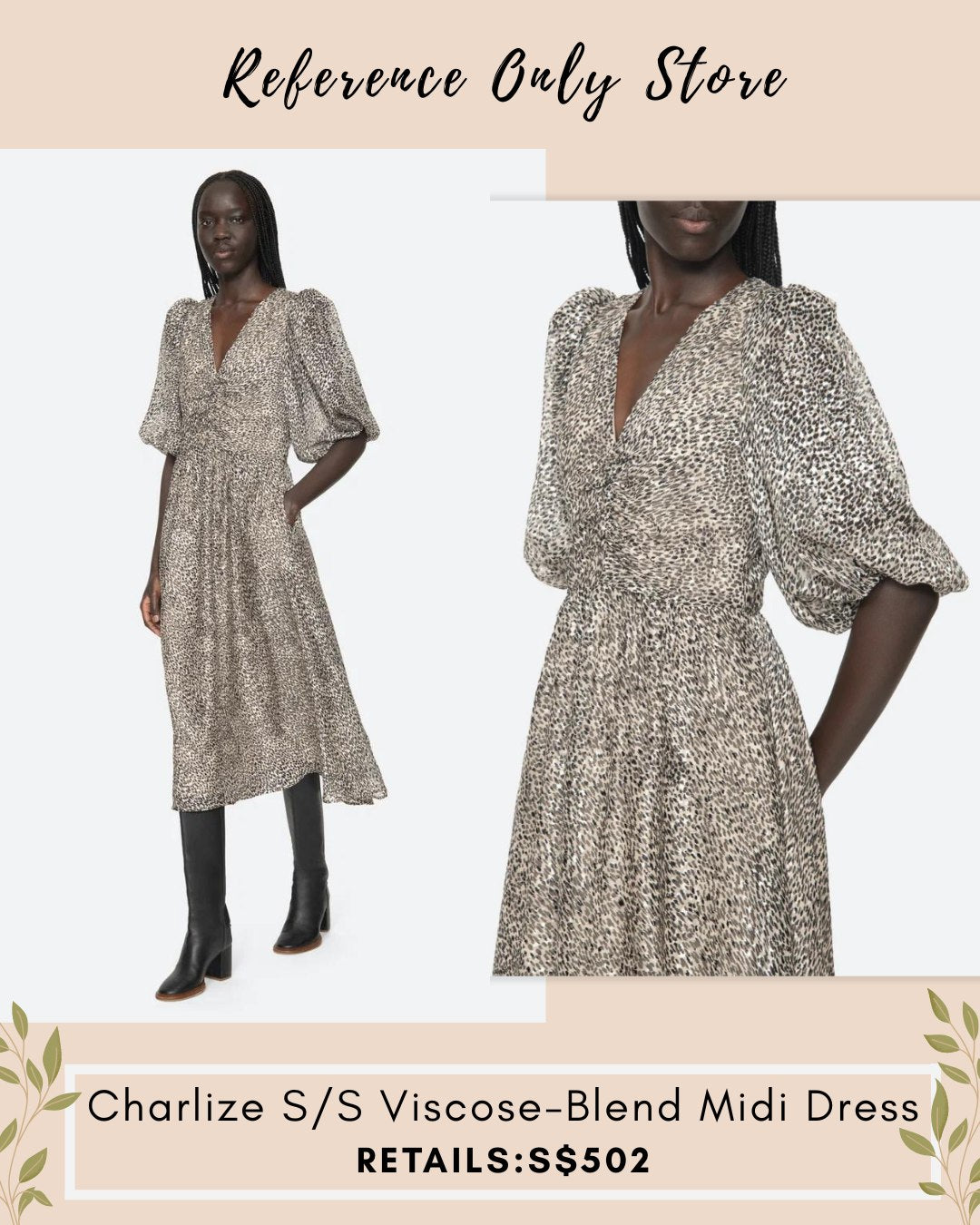 Se Charlize s/s viscose blend midi dress