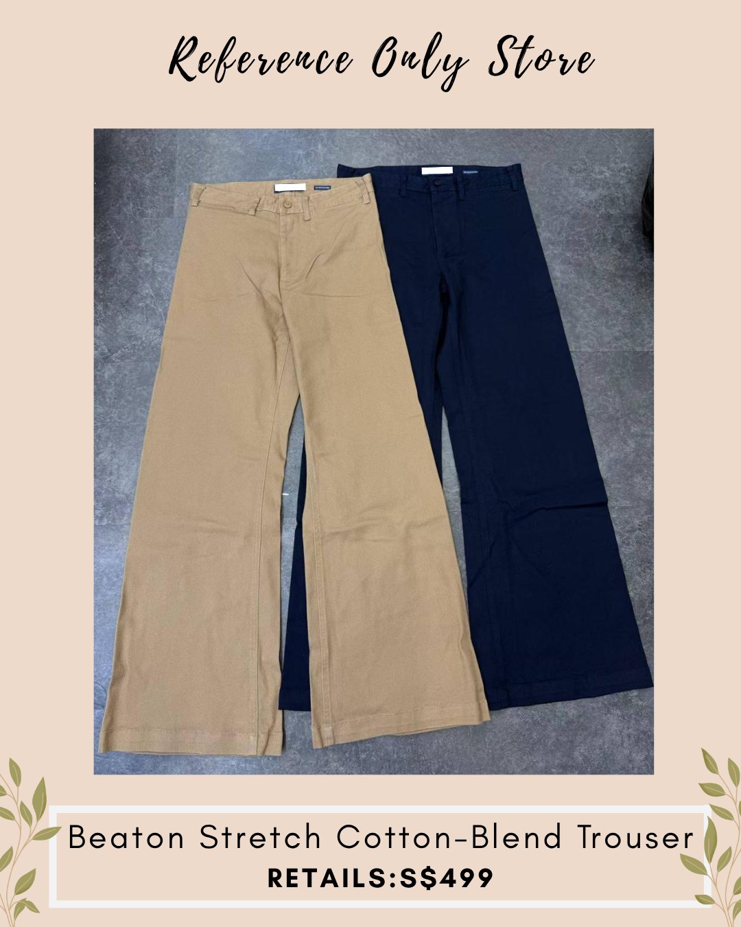 rl beaton stretch cotton blend trousers