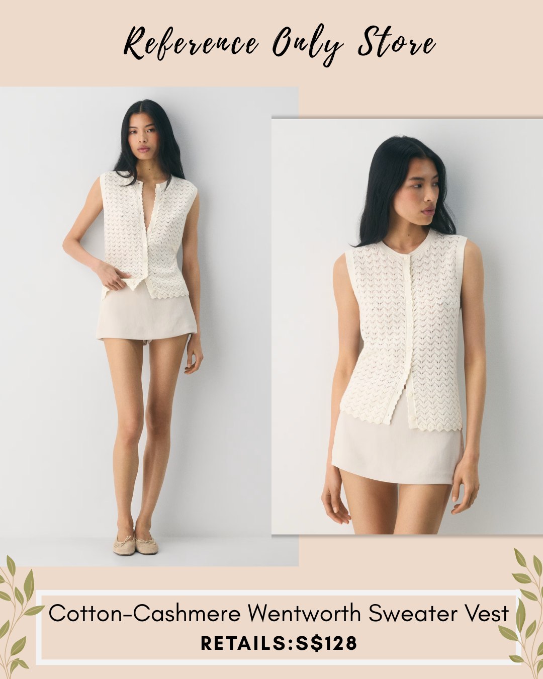 ARZ COTTON cashmere wentworth sweater vest top