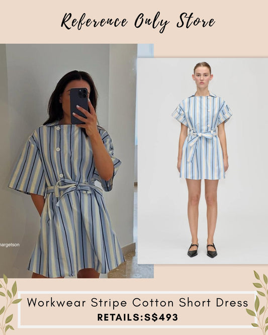SG Workwear stripe cotton short dress