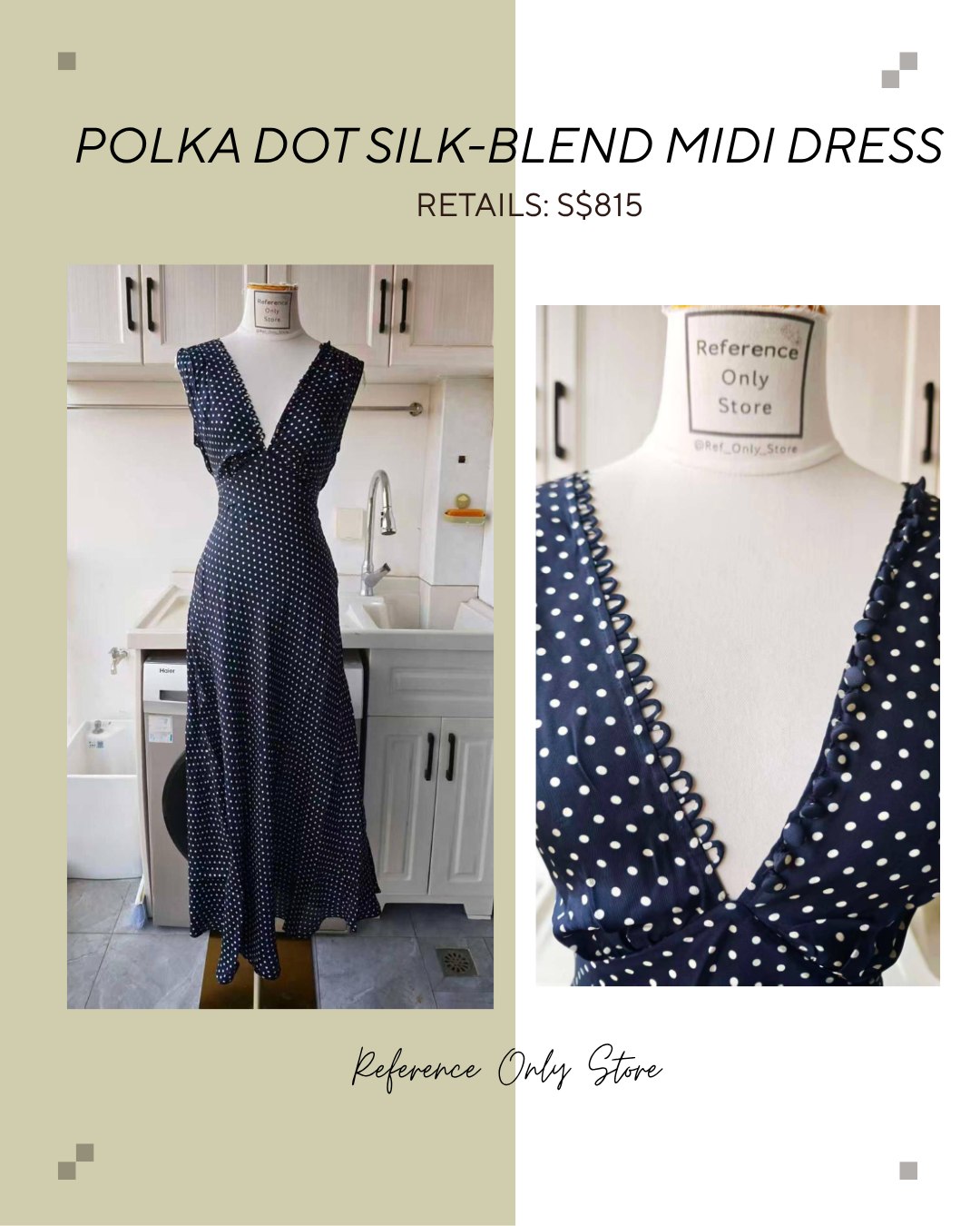 DN polka dot silk blend midi dress