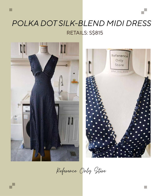 DN polka dot silk blend midi dress