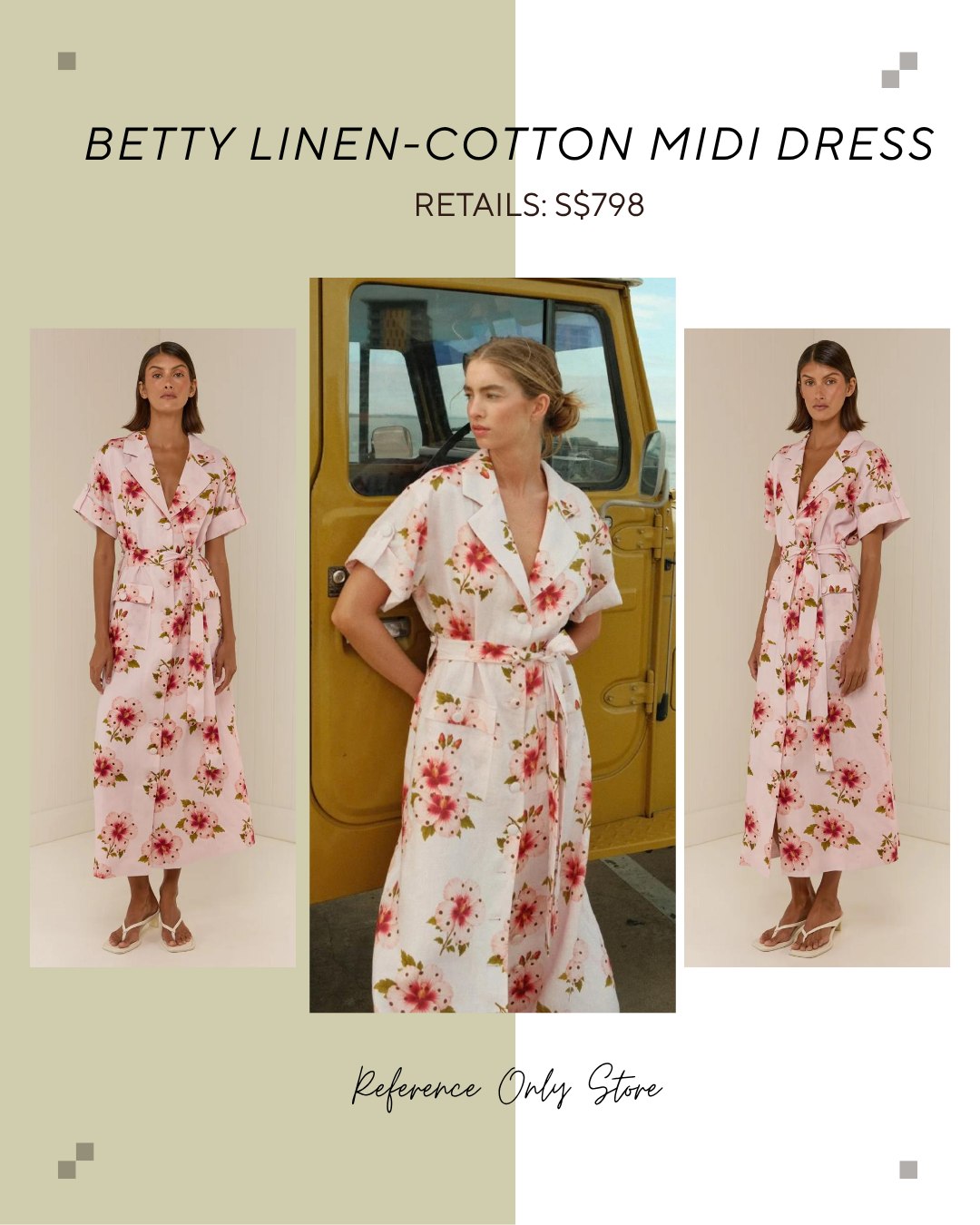 PN Betty linen cotton midi dress
