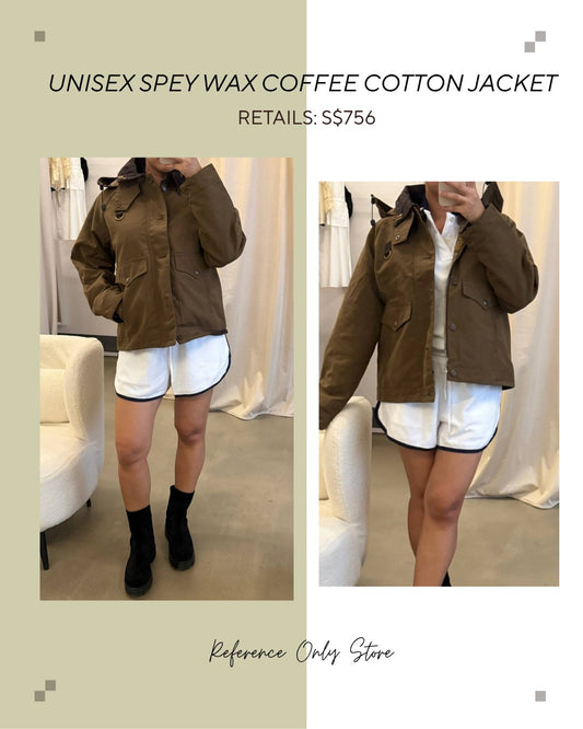 BAR unisex spey wax coffee cotton jacket