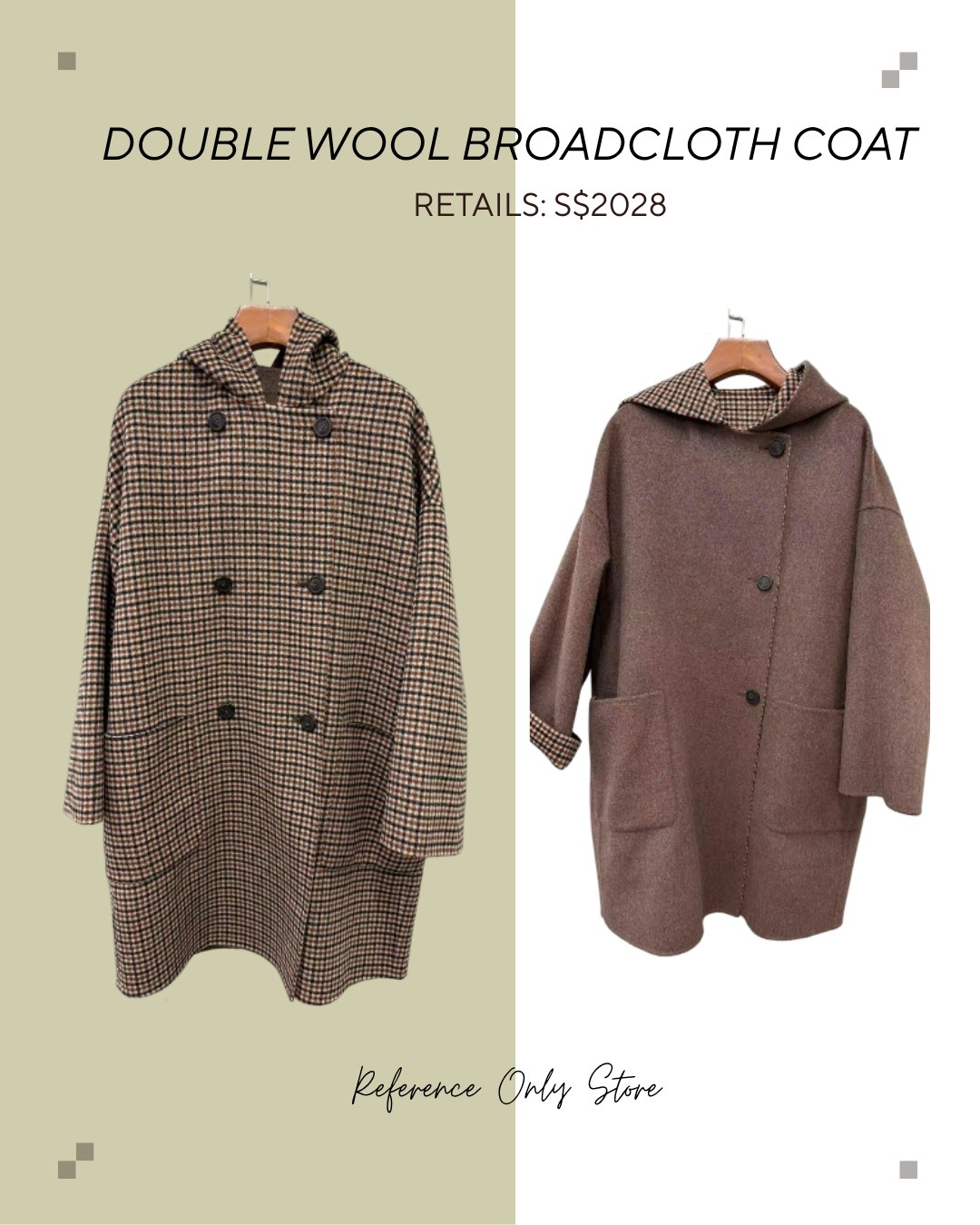 MM double wool Broadcloth reversible coat