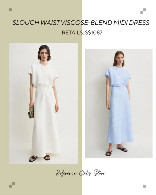 Tot slouch waist viscose blend midi dress