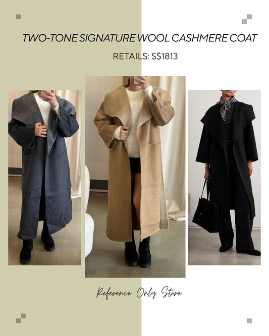 Tot Two tone signature wool cashmere coat