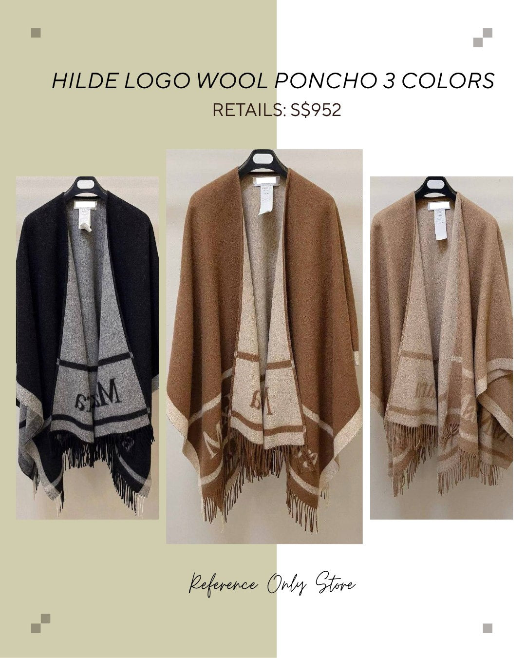 MM Hilde logo wool poncho 3 colors
