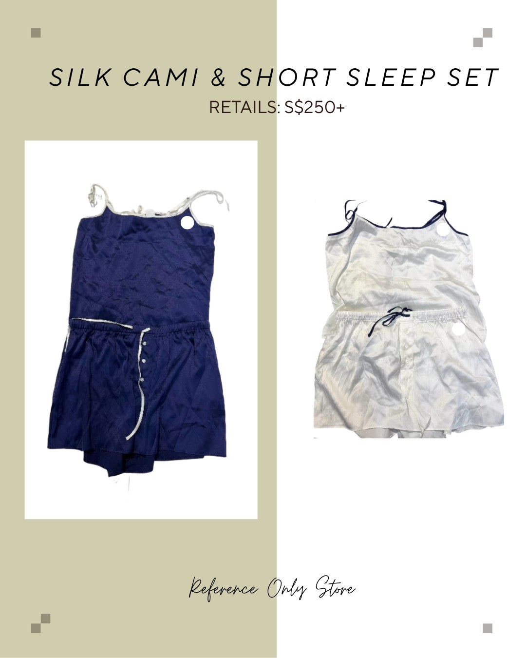 RL Silk cami and short sleep set