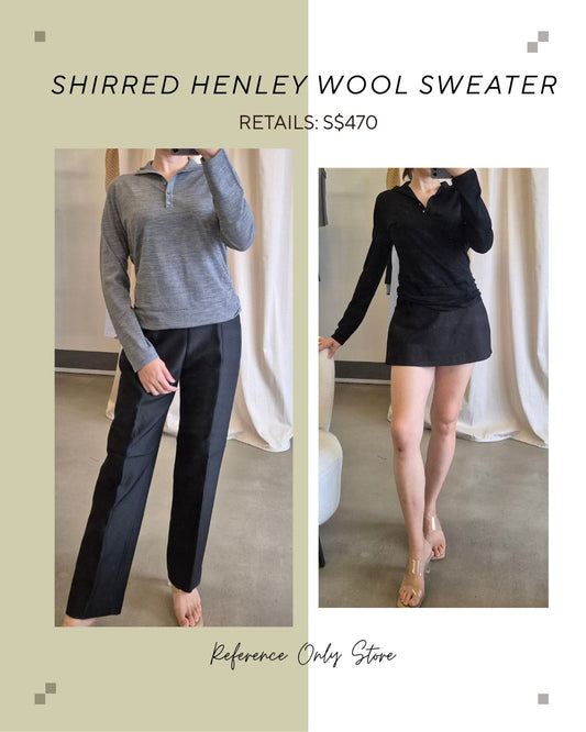 TH Shirred Henley wool sweater in 2 colors