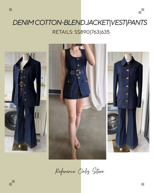 VB Denim cotton blend jacket | vest | pants