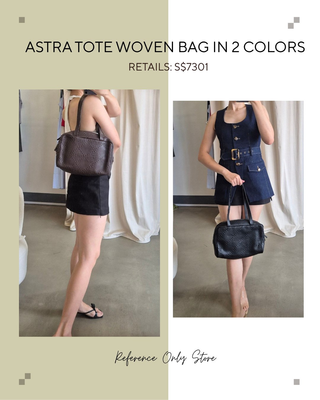 tote woven bowling bag in 2 colors | LG001