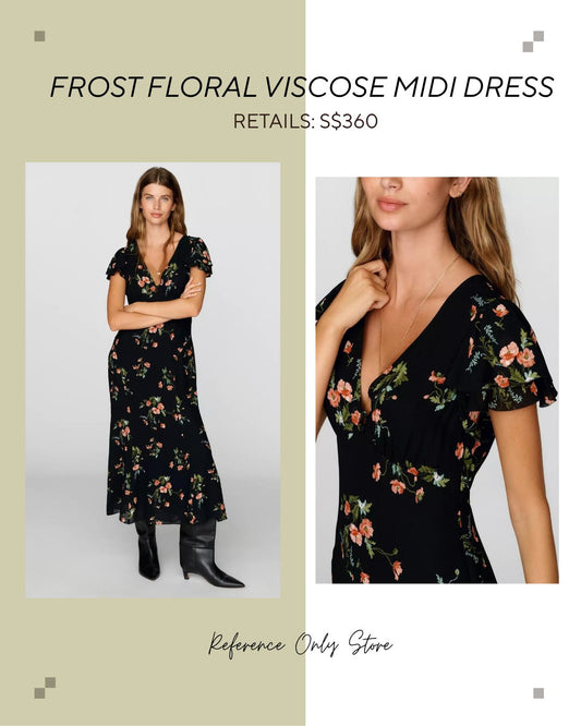 Ref Frost midi floral viscose midi dress