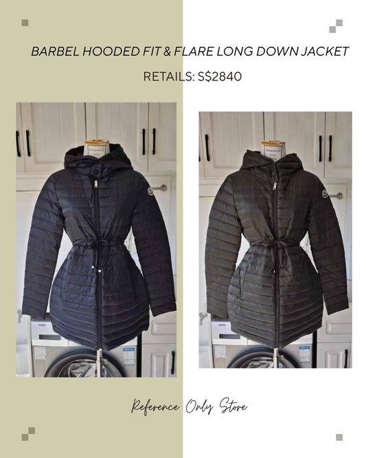 MC Women's Barbel hooded fit & flare long down jacket