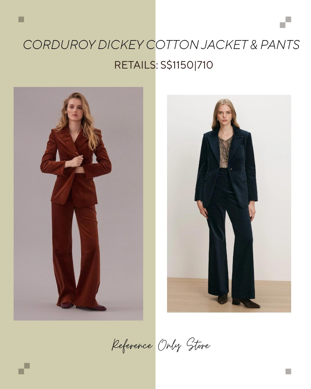 VB Corduroy dickey cotton jacket and pants