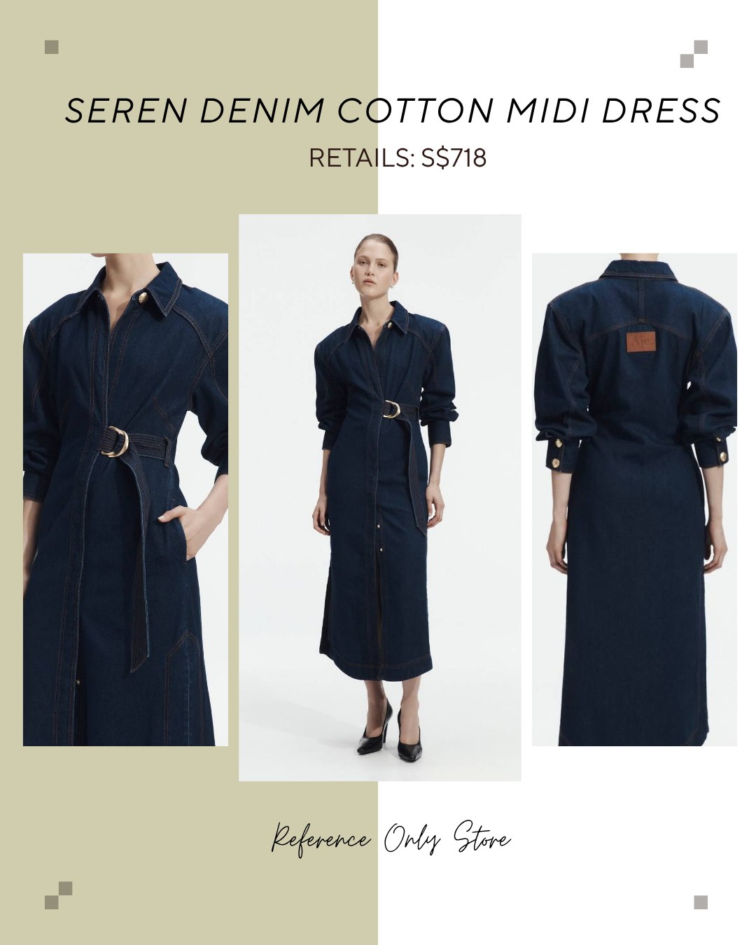 AJ Seren denim cotton midi dress