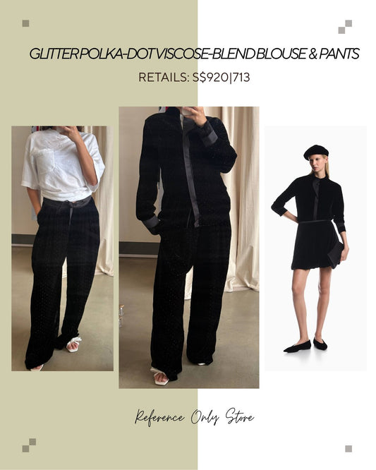 EA Glitter polka dot viscose blend blouse and pants