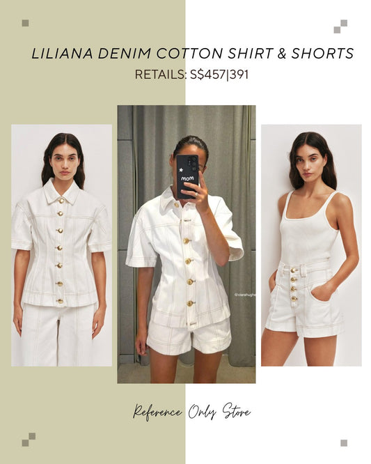 AJ Liliana denim cotton shirt and shorts