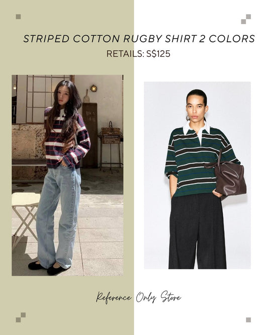 CO Striped cotton jersey rugby shirt in 2 colors