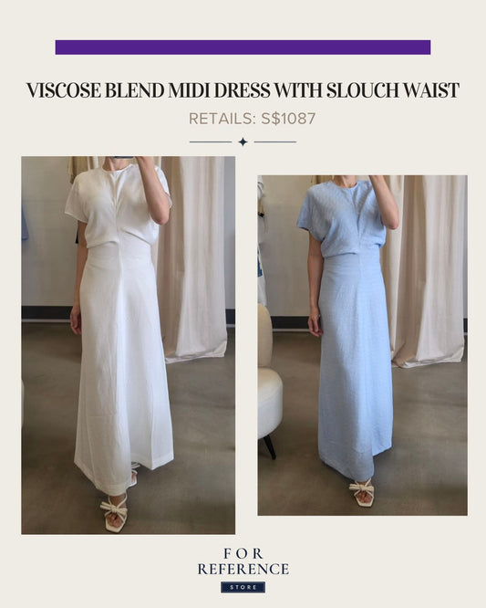 Slouch waist viscose blend midi dress