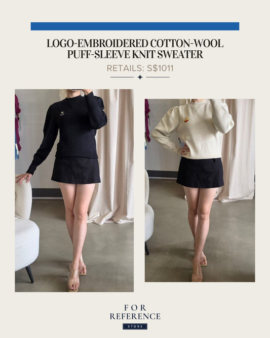Logo embroidered cotton - wool blend sweater