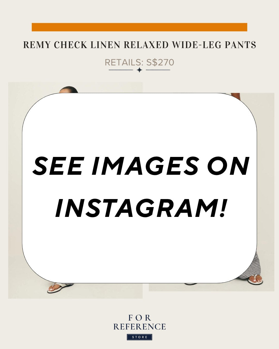 Remy Check linen relaxed wide leg pants