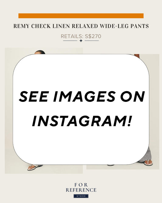Remy Check linen relaxed wide leg pants