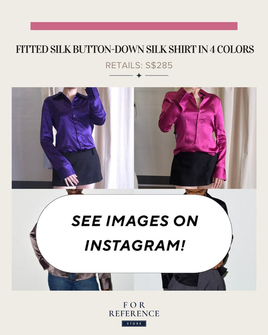 Fitted silk button down shirt in 4 colors