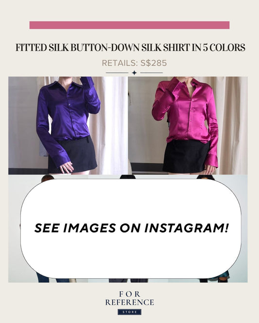 Fitted silk button down shirt in 5 colors