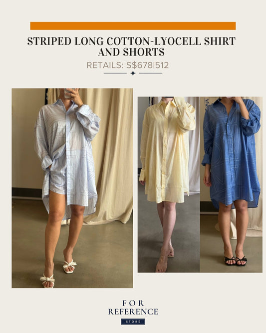 Long Embroidered cotton lyocell shirt and shorts
