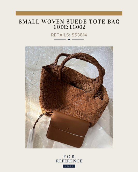 Small Brown woven suede tote bag  | LG002