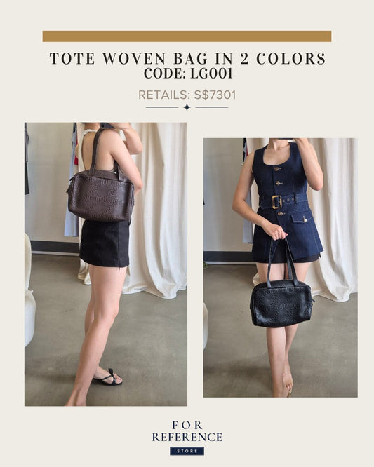 Tote woven bowling bag in 2 colors | LG001