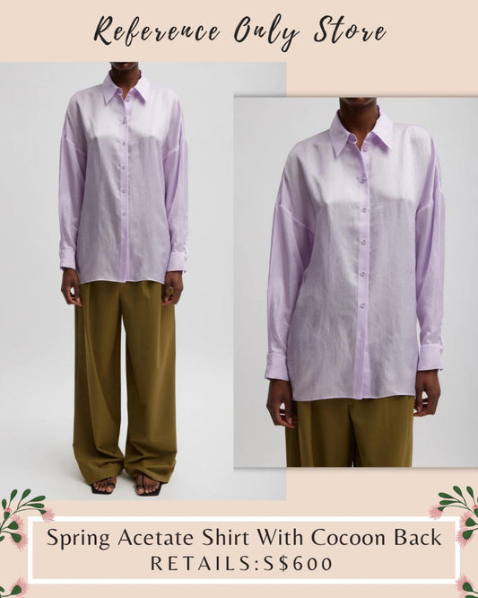 TB Spring Lilac Acetate Shirt with Cocoon Back