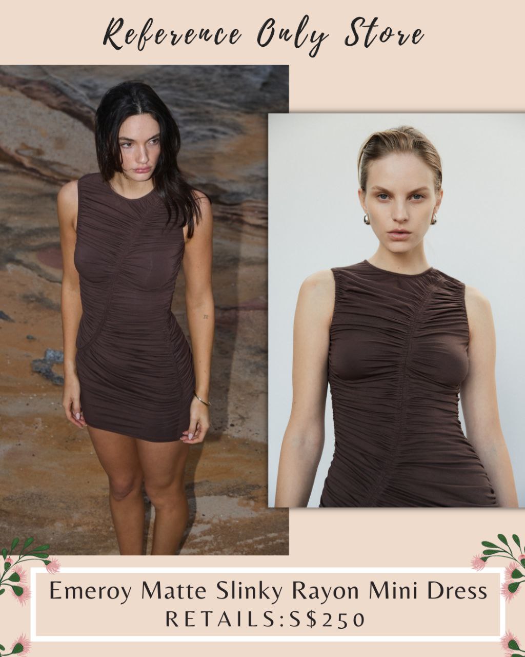 MS Emeroy Matte Slinky Rayon Mini Dress